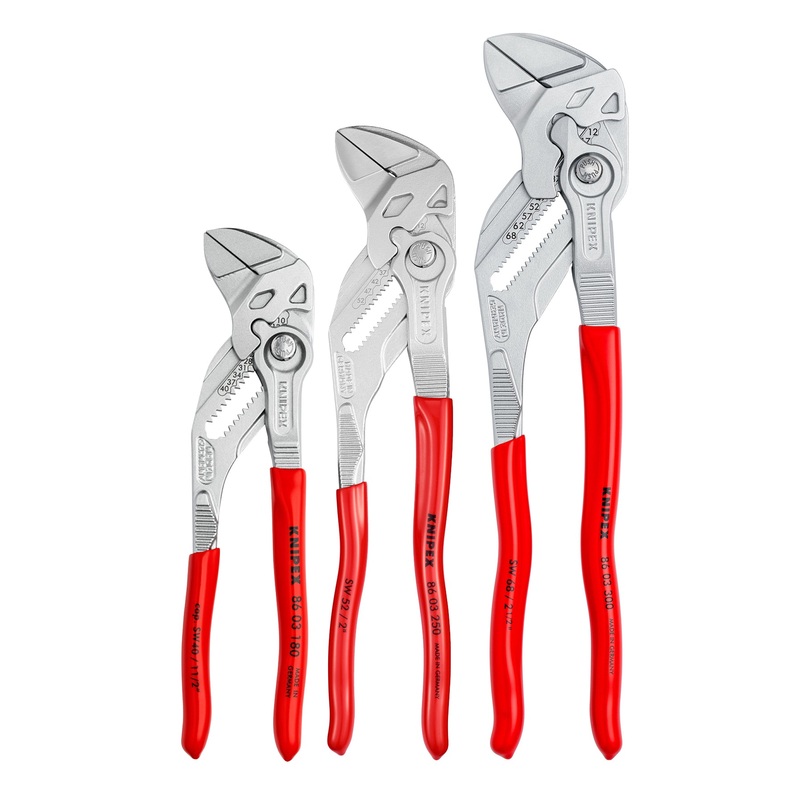 Knipex 00 20 06 US2 KN | 3 Pc Pliers Wrench Set (7, 10, & 12) Pipe Wrench Set