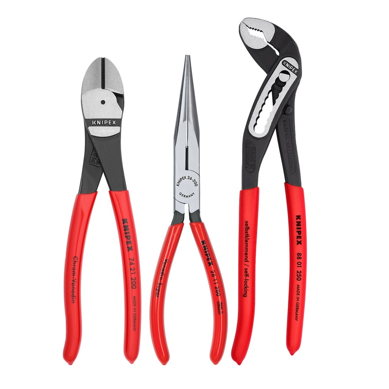 Knipex 00 20 08 US1 KN | 3 Pc Universal Pliers Set w/ Alligator Pliers