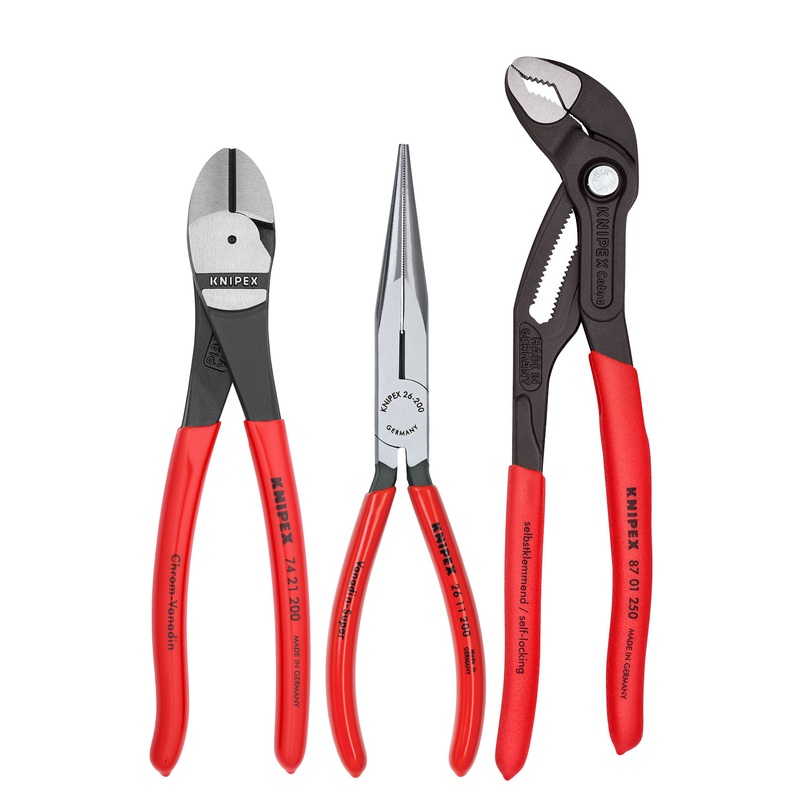 Knipex 00 20 08 US2 KN | 3 Pc Universal Pliers Set w/ Cobra Pliers