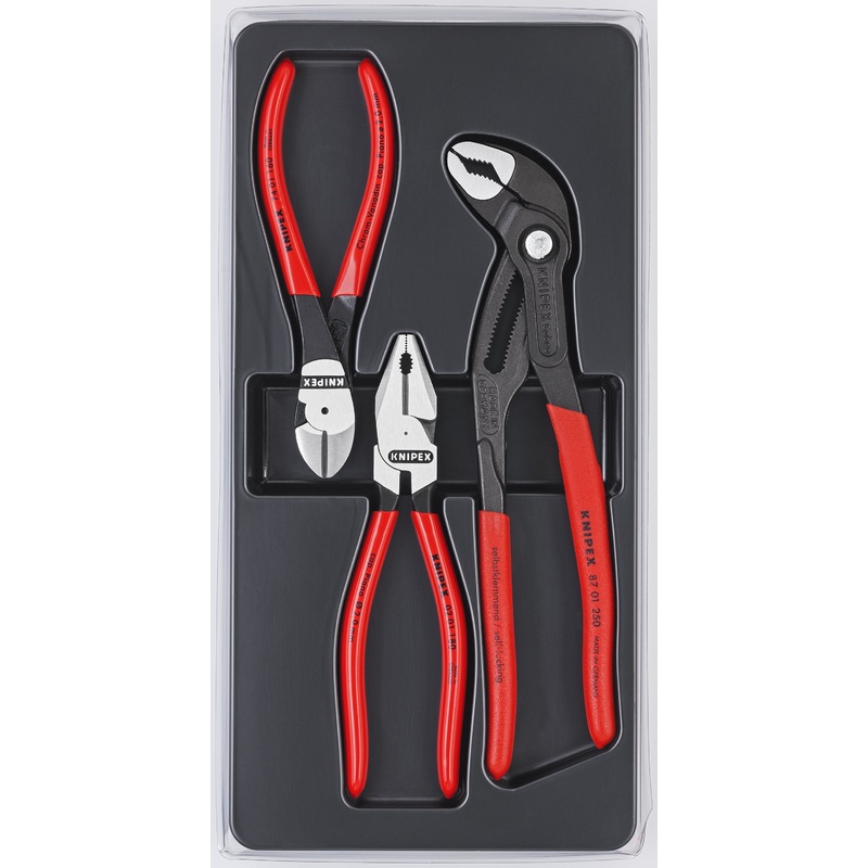 Knipex 00 20 10 KN | 3 Pc High Lev. Combination, Diagonal, Cobra Set