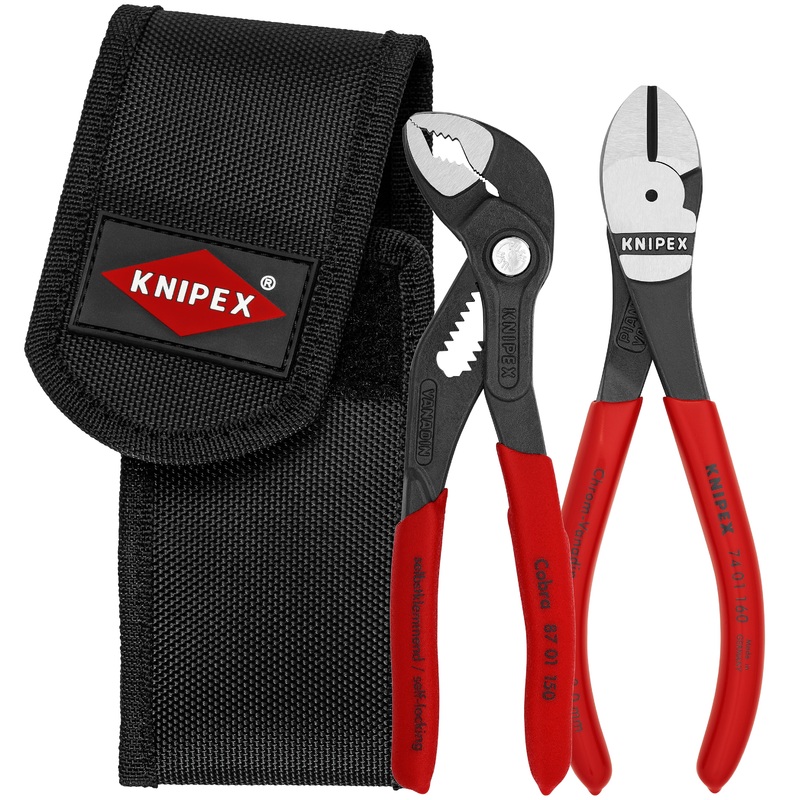 Knipex 00 20 72 V02 KN | 2 Pc Mini Pliers In Belt Pouch (74 01 160 & 87 01 125)