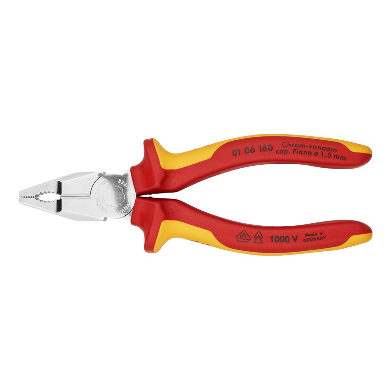 Knipex 01 06 160 KN | Combination Pliers, Chrome, 1000V Insulated