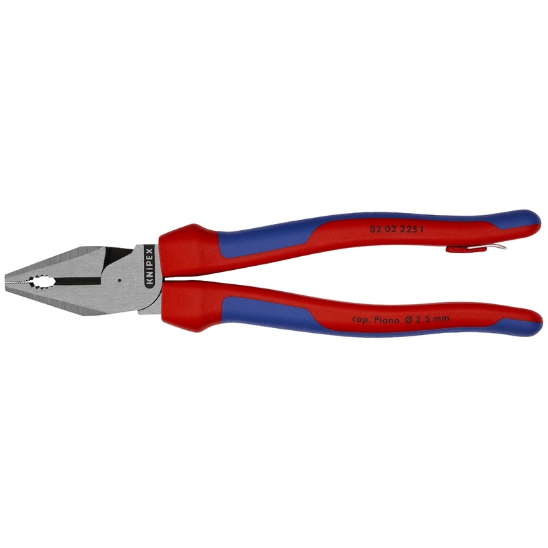 Knipex 02 02 225 T BKA KN | High Leverage Combination Pliers, Multi-Component, Tethered Attachment