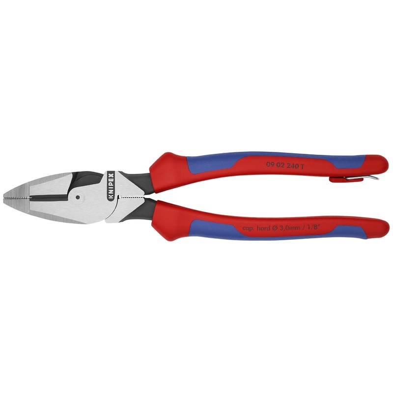 Knipex 09 02 240 T BKA KN | High Leverage Lineman’s, New England Head, Multi-Component, Tethered Attachment