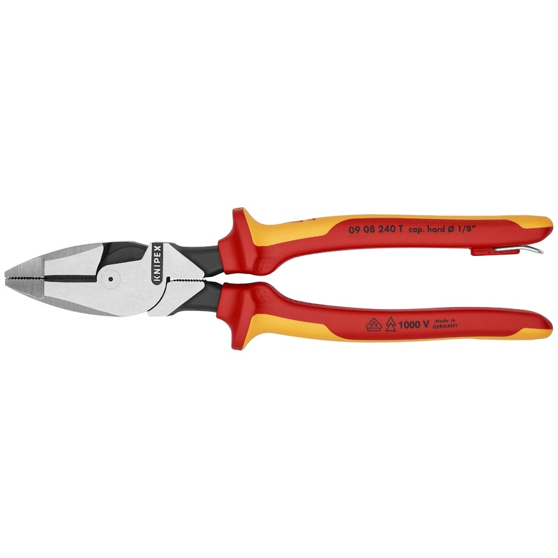 Knipex 09 08 240 SBA KN | High Leverage Lineman’s, New England Head, 1000V Insulated