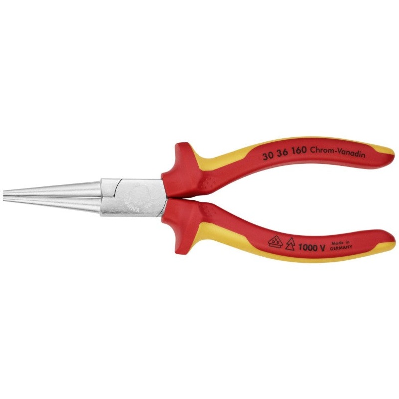 Knipex 1000V Insulated Round Tips Long Nose Plier, 6-1/4 in – KN 30 36 160