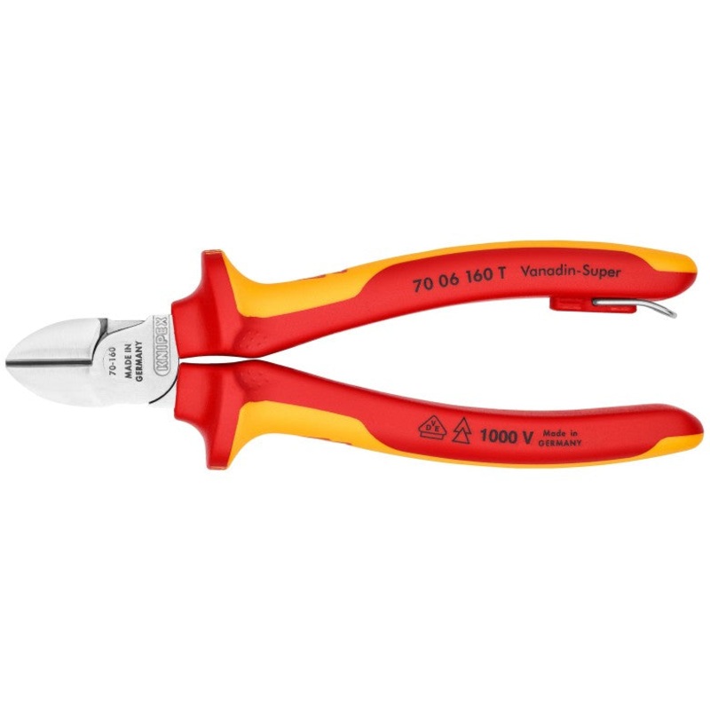 Knipex 1000V Insulated Tethered Attachment Diagonal Cutter, 6-1/4 in – KN 70 06 160 T