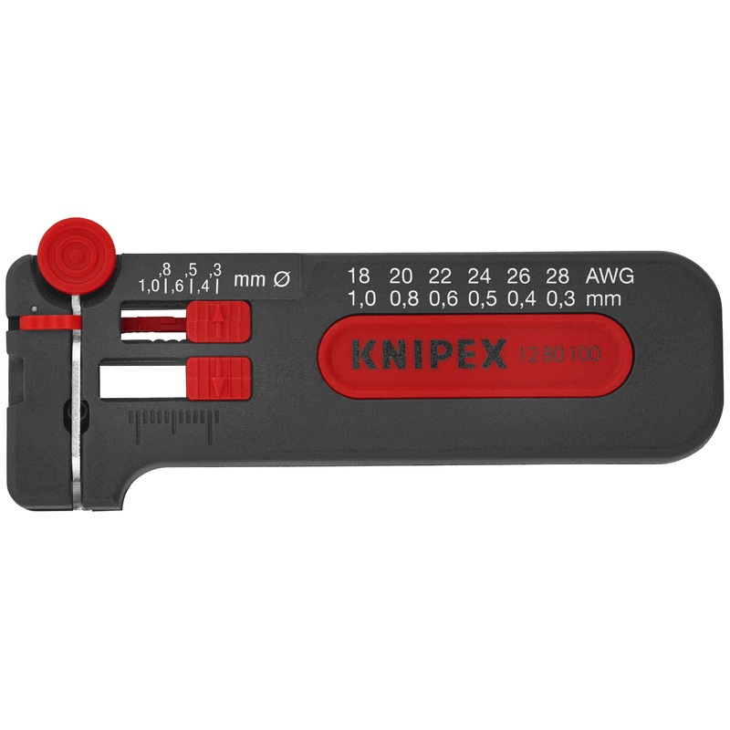 Knipex 12 80 100 SB KN | Precision Mini Wire Stripper, 18-28 AWG
