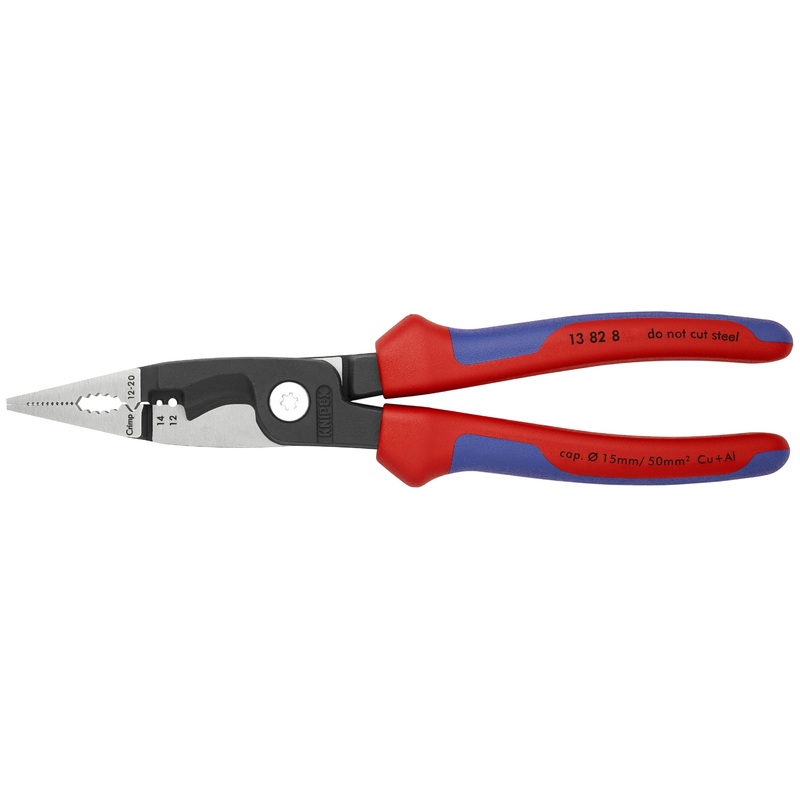 Knipex 13 82 8 KN | Electrical Installation Pliers, 12,14 AWG, Multi-Component