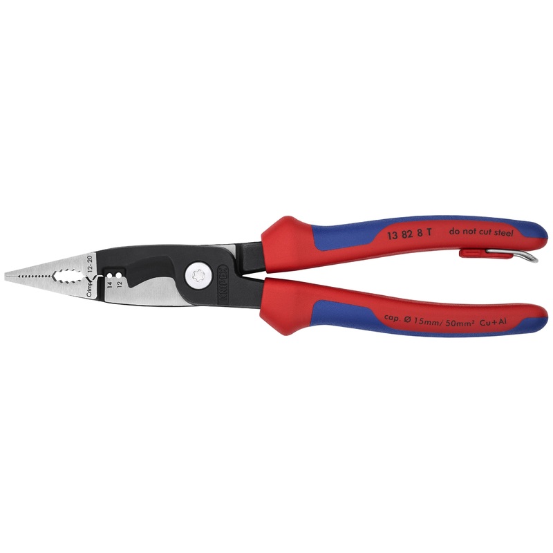 Knipex 13 82 8 T BKA KN | Electrical Installation Pliers, 12,14 AWG, Multi-Component, Tethered Attachment