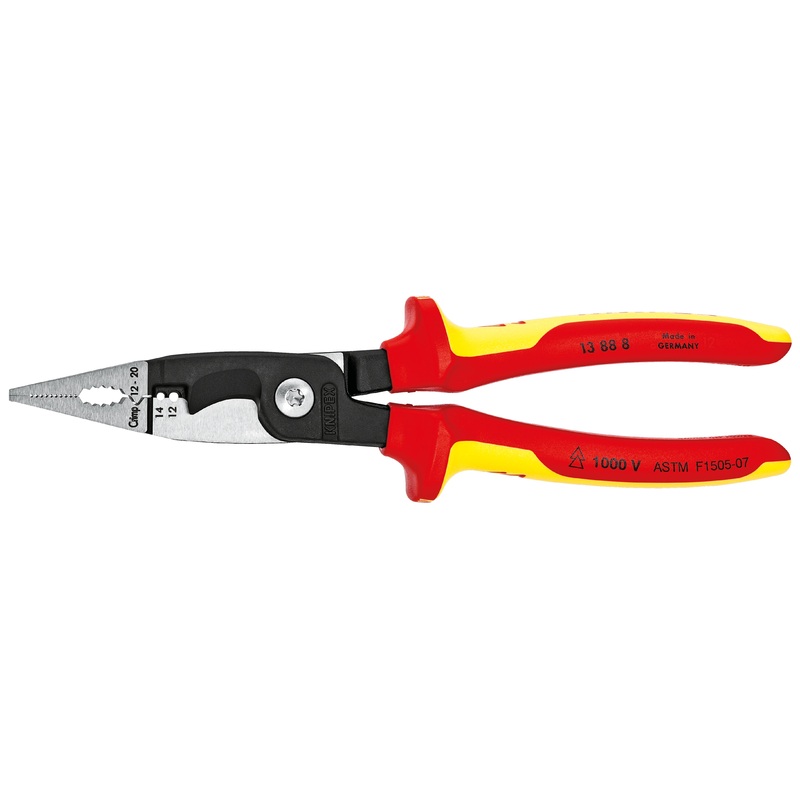 Knipex 13 88 8 US KN | Electrical Installation Pliers, 12,14 AWG, 1000V Insulated