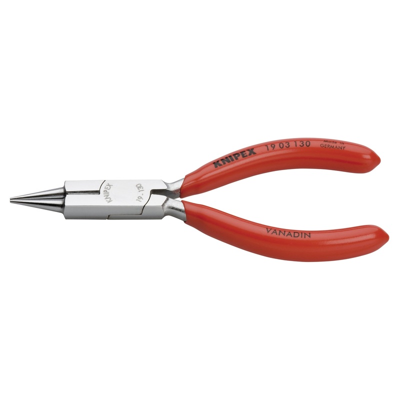 Knipex 19 03 130 KN | Round Nose Pliers, Chrome, Jeweler’s Pliers