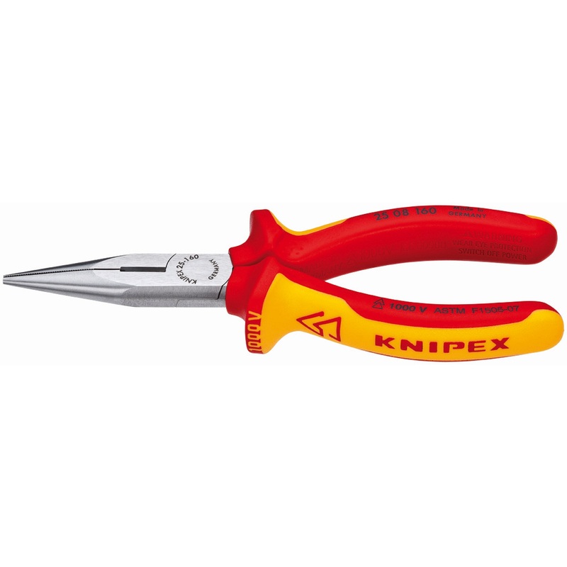Knipex 25 08 160 SBA KN | Long Nose Pliers w/ Cutter, 1000V Insulated