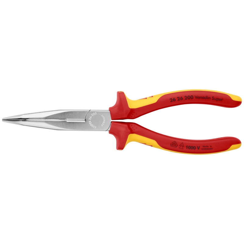 Knipex 26 26 200 KN | Long Nose Pliers w/ Cutter, 40 degree Angled, 1000V Insulated