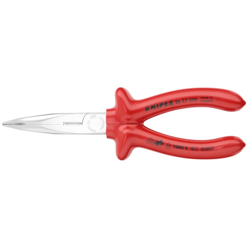 Knipex 26 27 200 KN | Long Nose Pliers w/ Cutter, 40 degree Angled, 1000V Insulated