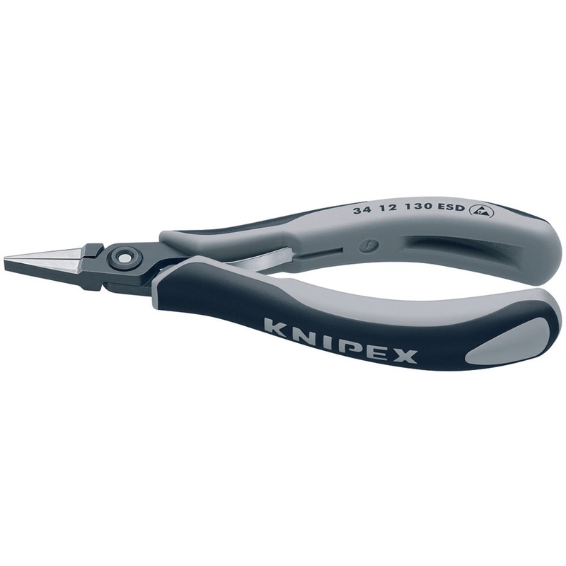 Knipex 34 12 130 ESD KN | Precision Electronics Pliers, Flat Tips, ESD