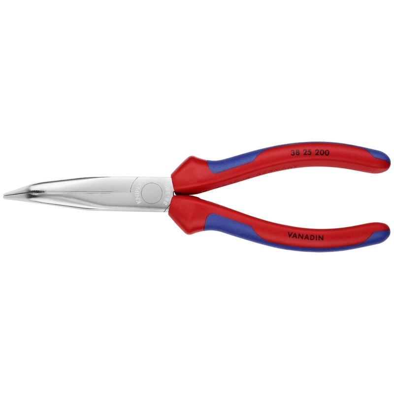 Knipex 38 25 200 KN | Long Nose Pliers W/O Cutter, 40 degree Angled, Multi-Component