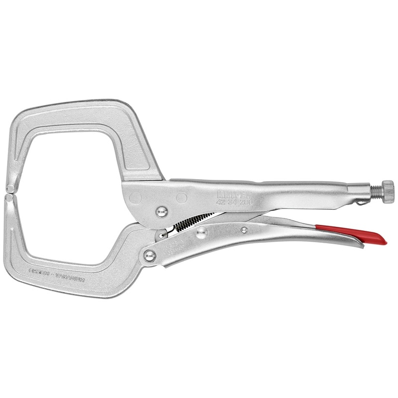 Knipex 42 34 280 KN | Locking Welding Grip Pliers, Wide Jaw, Chrome