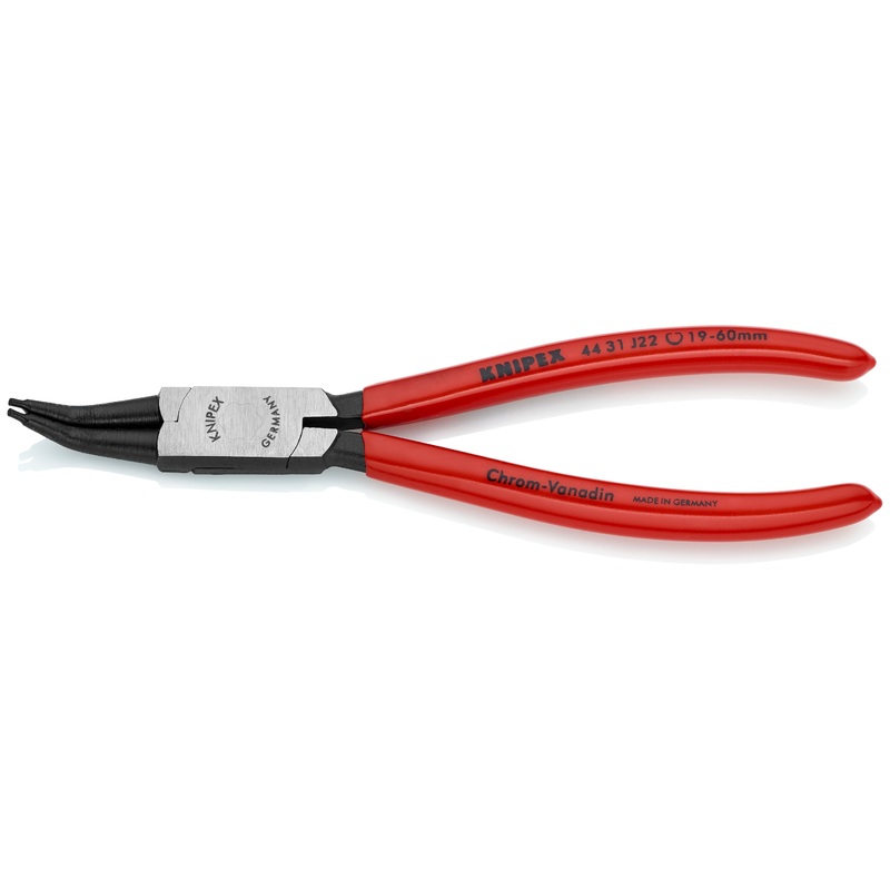 Knipex 44 31 J42 KN | Circlip Pliers, Internal, 45 degree Angled, Forged Tip, 3 11/32-5 1/2 Bore Dia.