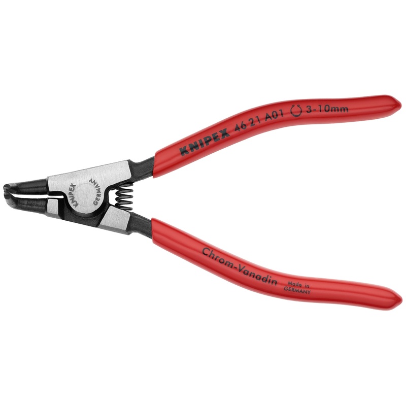 Knipex 46 21 A01 KN | Circlip Pliers, External, 90 degree Angled, Forged Tip, 1/8-25/64 Shaft Dia.