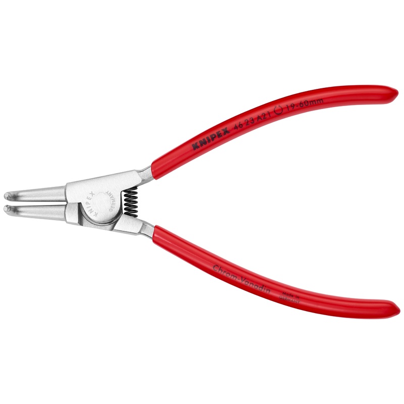 Knipex 46 23 A21 KN | Circlip Pliers, External, 90 degree Angled, Forged Tip, 3/4-2 23/64 Shaft Dia., Chrome