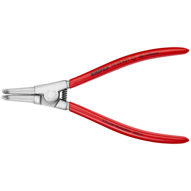 Knipex 46 23 A31 KN | Circlip Pliers, External, 90 degree Angled, Forged Tip, 1 37/64-3 15/16 Shaft Dia., Chrome