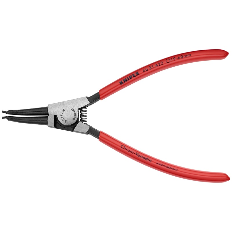 Knipex 46 31 A22 KN | Circlip Pliers, External, 90 degree Angled, Forged Tip, 3/4-2 23/64 Shaft Dia.