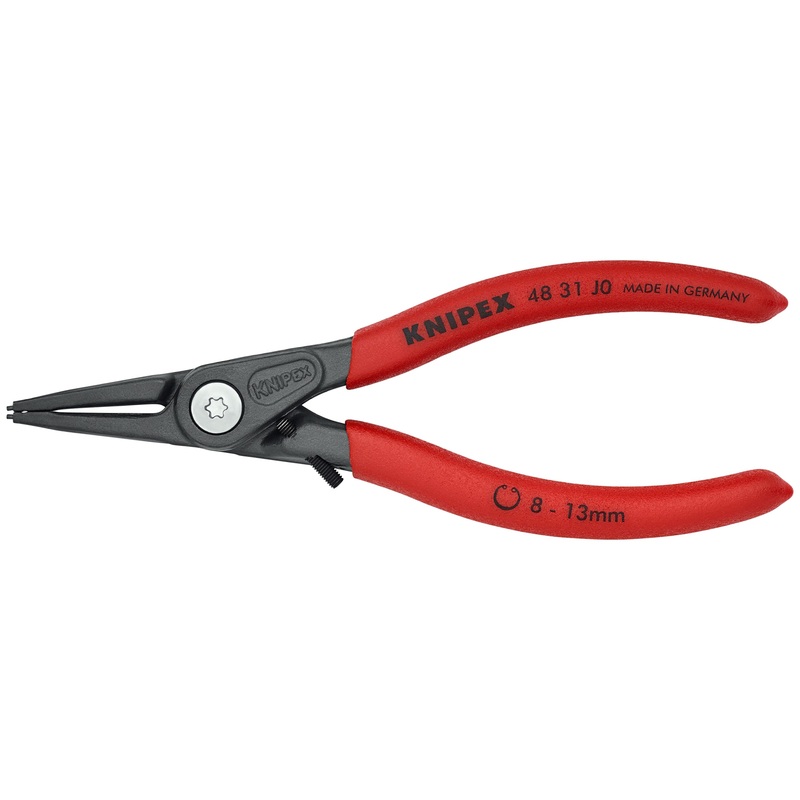 Knipex 48 31 J1 KN | Precision Circlip Pliers, Limiter, Internal, Straight, 15/32-1 Bore Dia.
