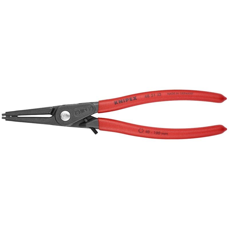 Knipex 48 31 J3 KN | Precision Circlip Pliers, Limiter, Internal, Straight, 1 37/64-3 15-16 Bore Dia.