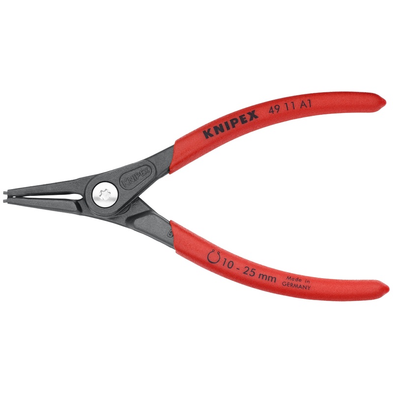 Knipex 49 11 A1 KN | Precision Circlip Pliers, External, Straight, 25/64-1 Shaft Dia.