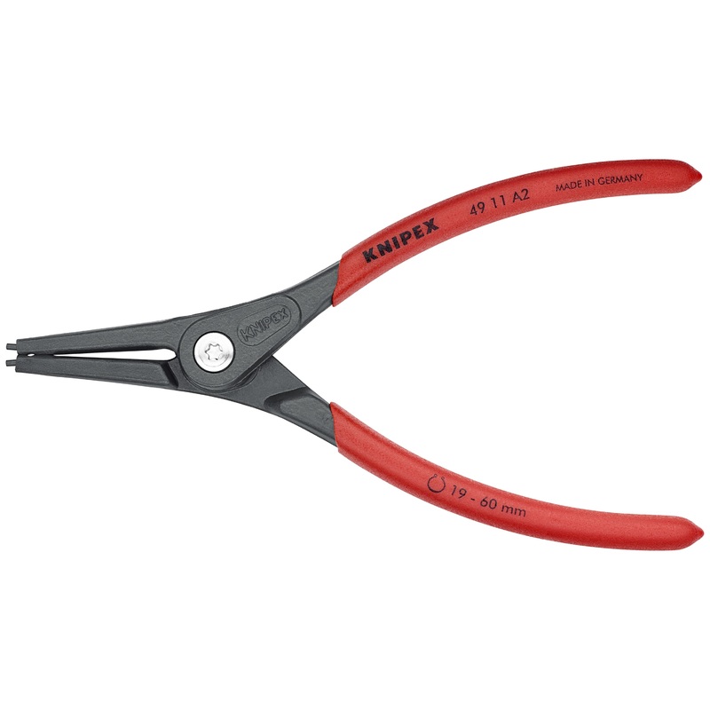 Knipex 49 11 A2 SBA KN | Precision Circlip Pliers, External, Straight, 3/4-2 23/64 Shaft Dia.