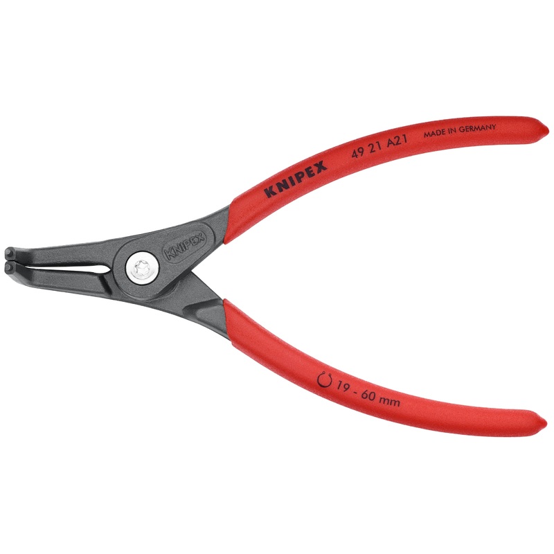 Knipex 49 21 A21 SBA KN | Precision Circlip Pliers, External, 90 degree Angled, 3/4-2 23/64 Shaft Dia.