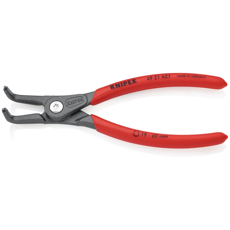 Knipex 49 21 A41 KN | Precision Circlip Pliers, External, 90 degree Angled, 3 11/32-5 1/2 Shaft Dia.