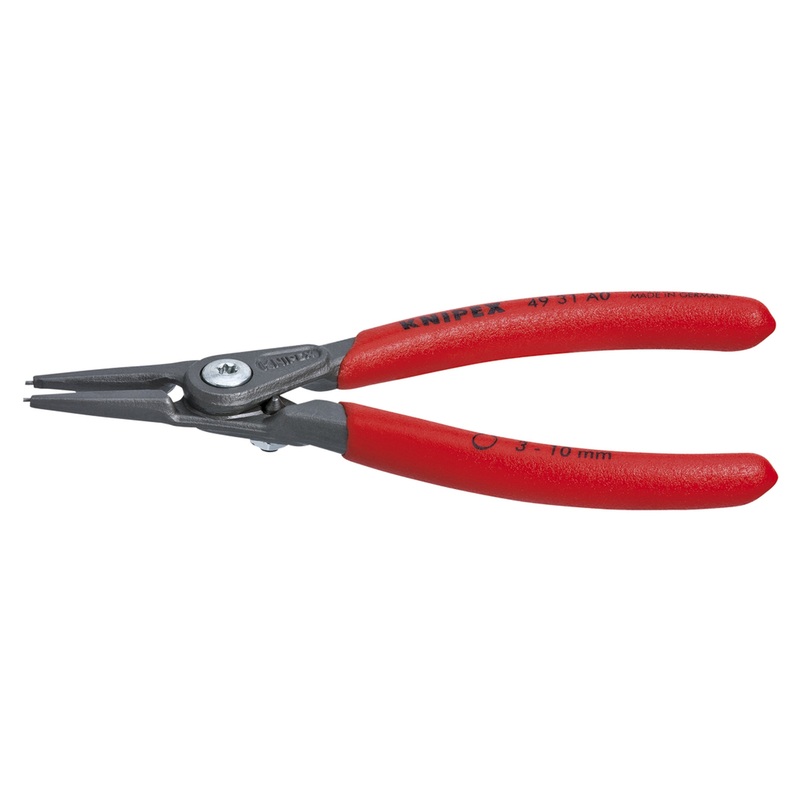 Knipex 49 31 A0 KN | Precision Circlip Pliers, Limiter, External, Straight, 1/8-25/64 Shaft Dia.
