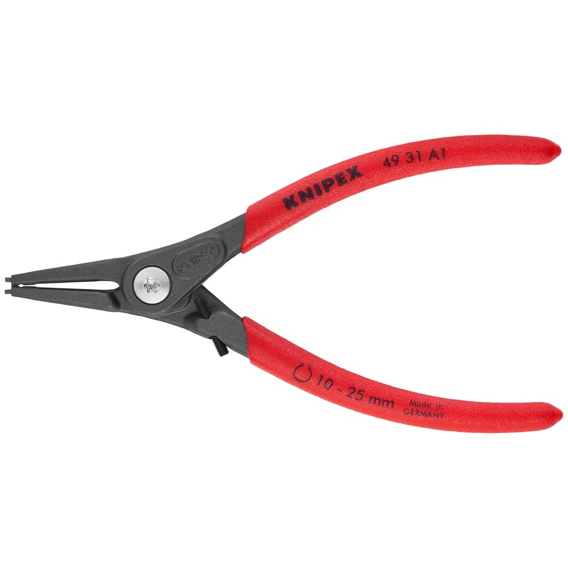 Knipex 49 31 A1 KN | Precision Circlip Pliers, Limiter, External, Straight, 25/64-1 Shaft Dia.