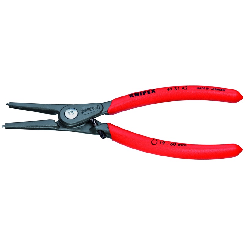 Knipex 49 31 A2 KN | Precision Circlip Pliers, Limiter, External, Straight, 3/4-2 23/64 Shaft Dia.