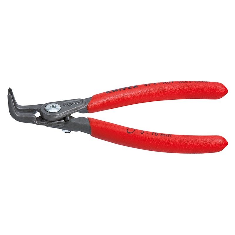 Knipex 49 41 A01 KN | Precision Circlip Pliers, Limiter, External, 90 degree Angled, 1/8-25/64 Shaft Dia.