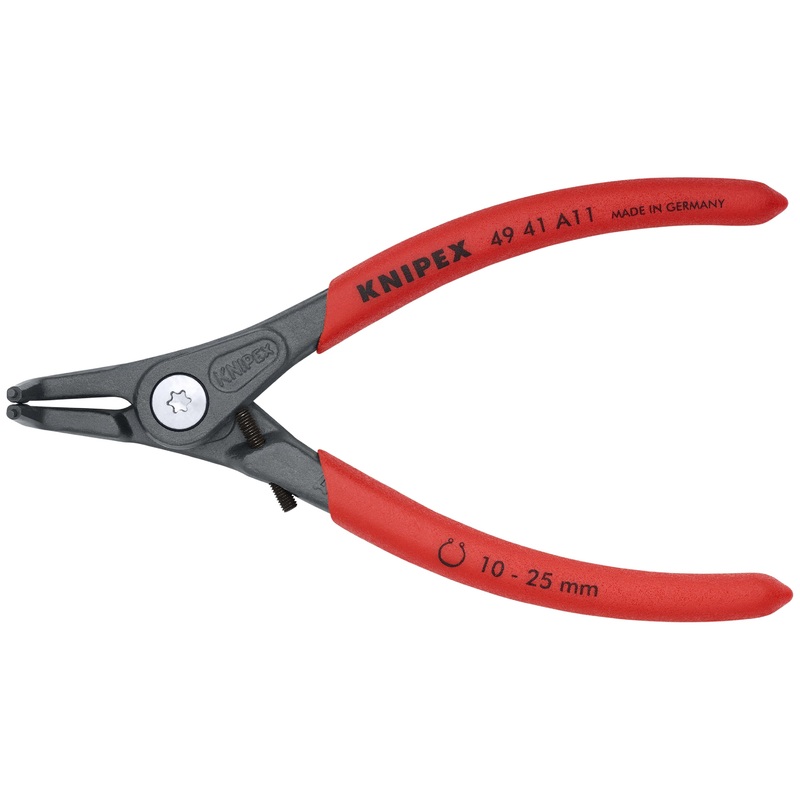 Knipex 49 41 A11 KN | Precision Circlip Pliers, Limiter, External, 90 degree Angled, 25/64-1 Shaft Dia.