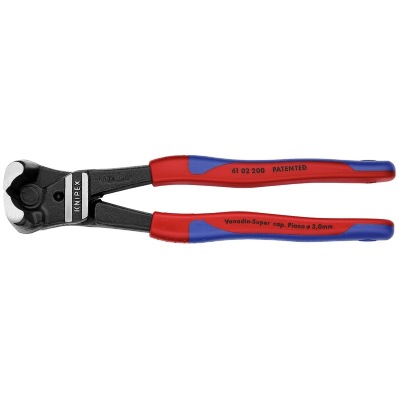 Knipex 61 02 200 KN | High Leverage Bolt End Cutting Nippers, Multi-Component
