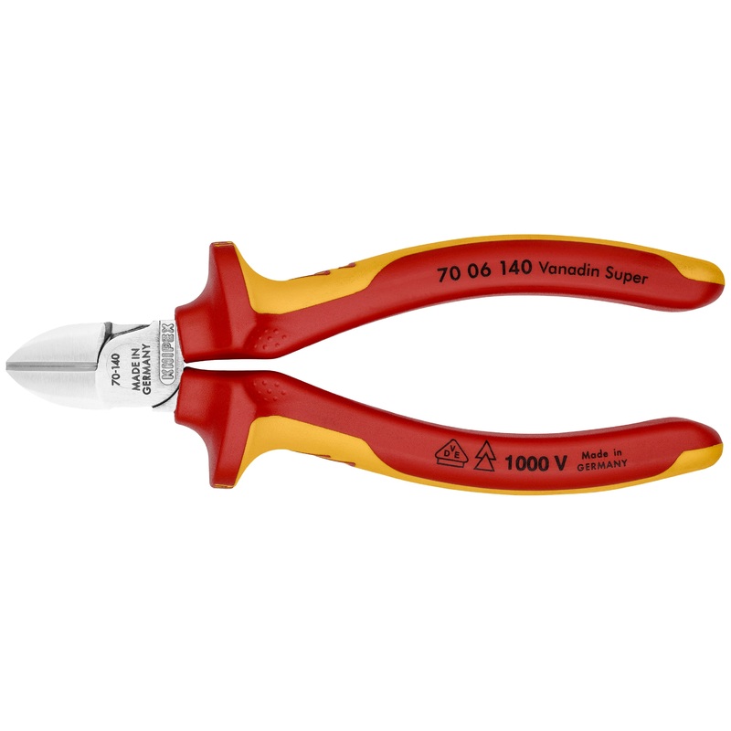 Knipex 70 06 140 KN | Diagonal Cutter, Chrome, 1000V Insulated