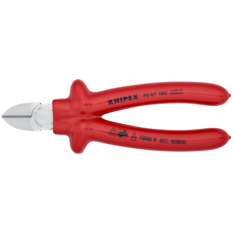Knipex 70 07 180 KN | Diagonal Cutter, Chrome, 1000V Insulated