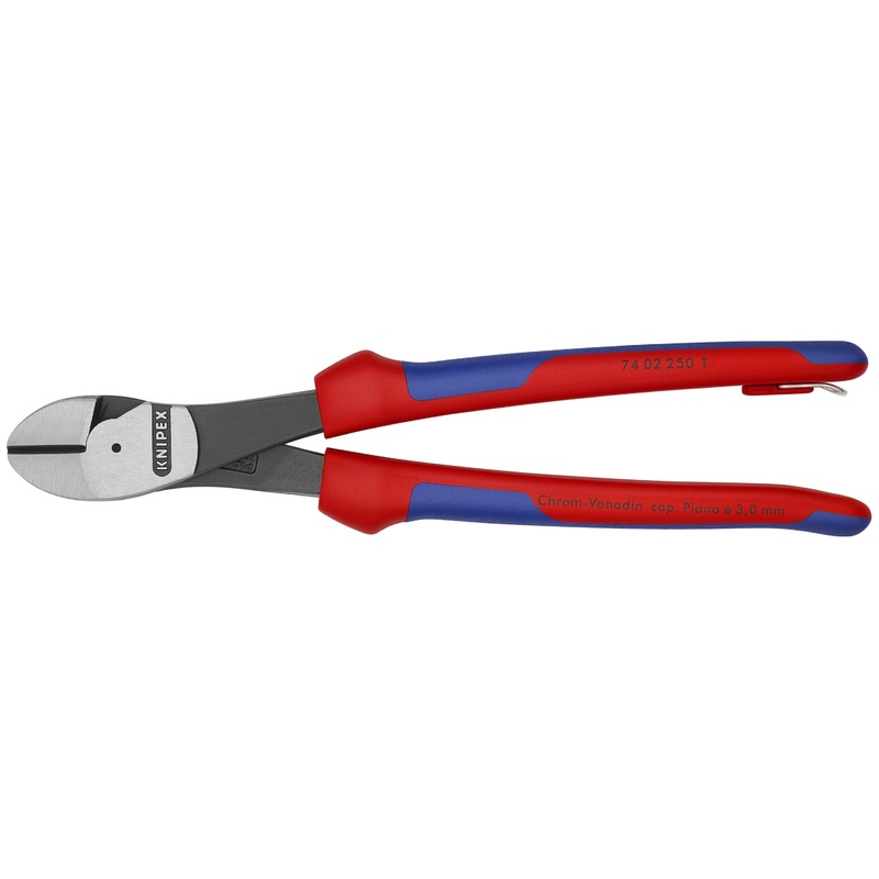 Knipex 74 02 250 T BKA KN | High Leverage Diagonal Cutters, Multi-Component, Tethered Attachment