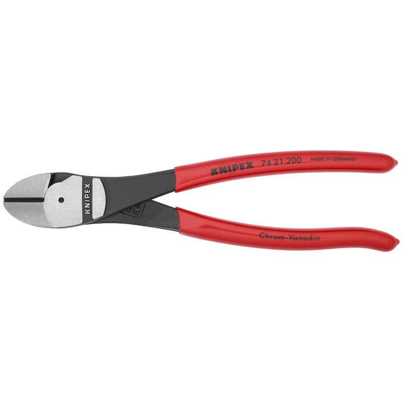 Knipex 74 21 200 KN | High Leverage Diagonal Cutters, 12 degree Angled