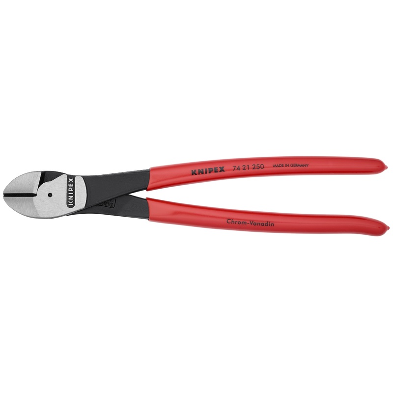 Knipex 74 21 250 KN | High Leverage Diagonal Cutters, 12 degree Angled