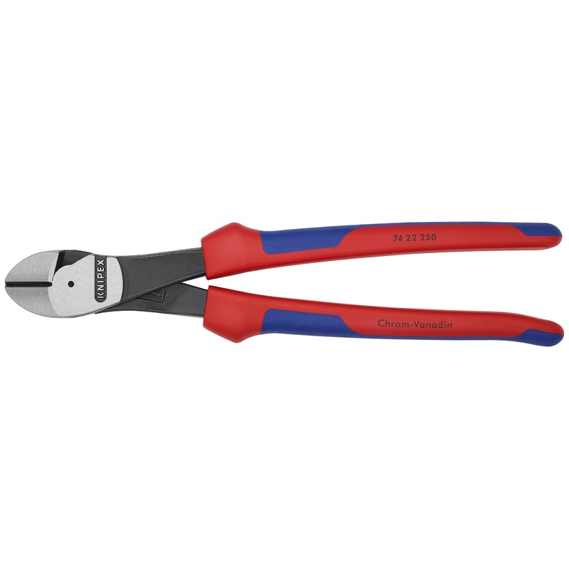 Knipex 74 22 250 SBA KN | High Leverage Angled Diagonal Cutters, 12 degree Angled, Multi-Component