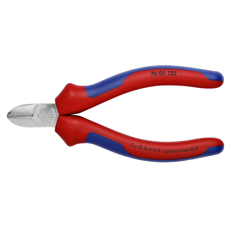 Knipex 76 05 125 KN | Electronics Diagonal Cutter, Chrome, Multi-Component