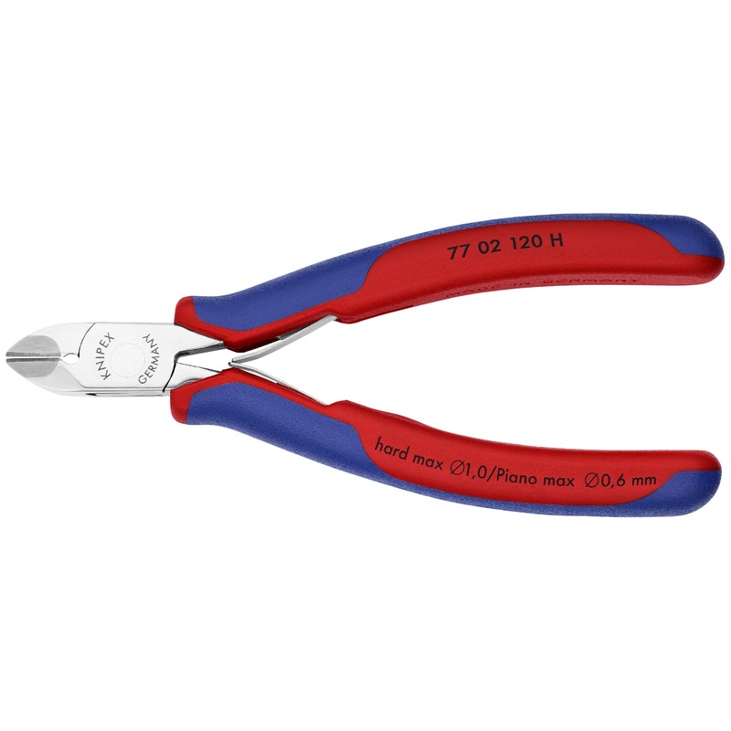 Knipex 77 02 120 H KN | Electronics Diagonal Cutters w/ Carbide Metal Cutting Edges, Multi-Component