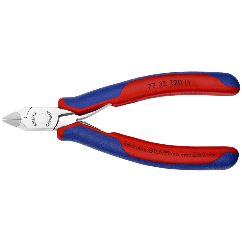 Knipex 77 32 120 H KN | Electronics Diagonal Cutters w/ Carbide Metal Cutting Edges, Multi-Component