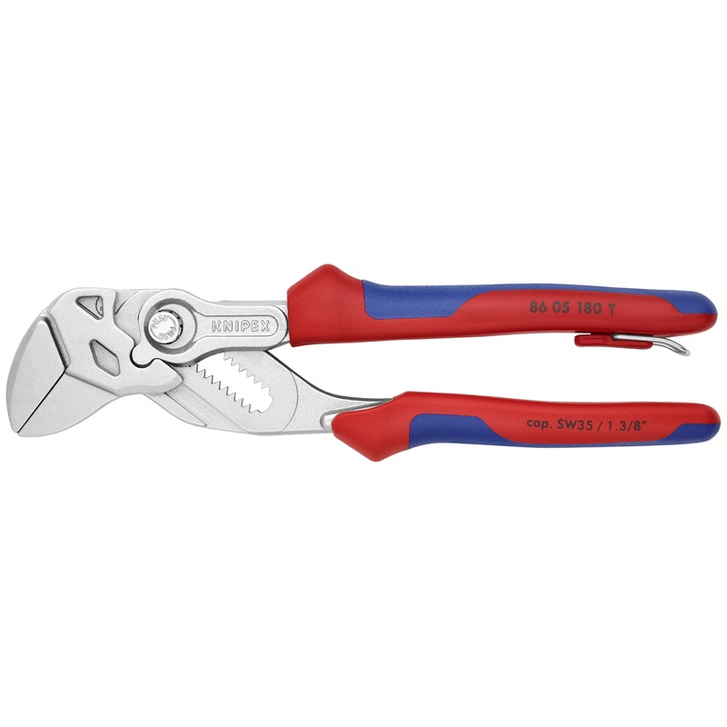 Knipex 86 05 180 T BKA KN | Pliers Wrench, Multi-Component, Tethered Attachment
