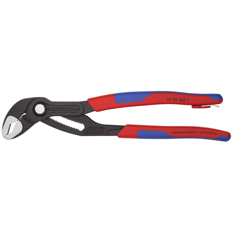 Knipex 87 02 250 T BKA KN | Cobra Water Pump Pliers, Multi-Component, Tethered Attachment